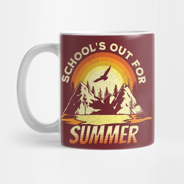 cute retro last day of school school's out for summer teacher by TeeText